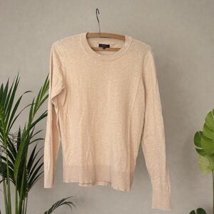Quince Lightweight Cotton Cashmere Crew Sweater Heather Oatmeal Medium